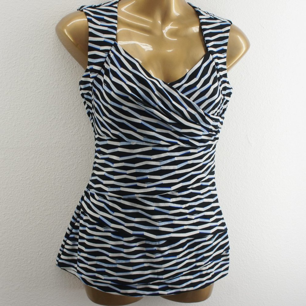 White house black market layered fitted surplice top size S